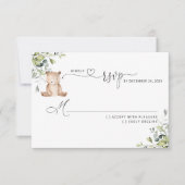 Greenery eucalyptus beer baby shower RSVP Kaartje (Voorkant)