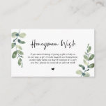 Greenery Eucalyptus, Black Font, Honeymoon Wish Informatiekaartje<br><div class="desc">Dit is de Moderne casual Greenery eucalyptu,  in Zwarte inkt,  het minimalisme van het Manuscript,  lettertype doopvont,  de Kaart van de Omsluiting van de Bieden. U kunt de doopvontkleuren veranderen,  en uw trouwdetails in de passende doopvont/het schrijven toevoegen. #TeeshaDerrick</div>