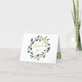 Greenery, eucalyptus bladeren Dank je wel Bedankkaart