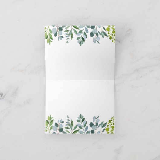 Greenery, eucalyptus bladeren Dank je wel Bedankkaart (Binnen)