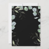 Greenery eucalyptus bladeren elegante zwarte bruil kaart (Achterkant)