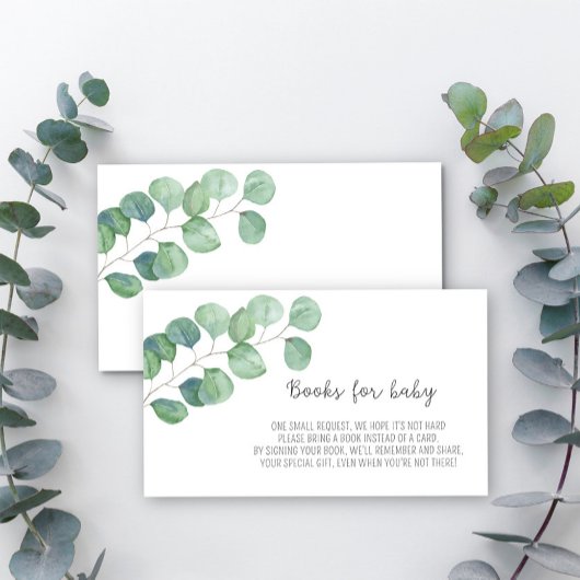 Greenery Eucalyptus - boeken voor het baby-ticket Informatiekaartje