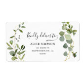 Greenery Eucalyptus Boho Calligrafie Adres Etiket (Voorkant)