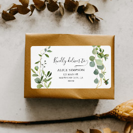 Greenery Eucalyptus Boho Calligrafie Adres Etiket