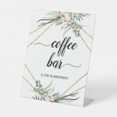 Greenery Eucalyptus Boho Calligrafie Koffiebar Reclamebord Met Voetstuk (Voorkant)