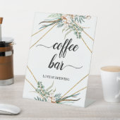 Greenery Eucalyptus Boho Calligrafie Koffiebar Reclamebord Met Voetstuk (Insitu)