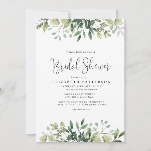 Greenery Eucalyptus Botanisch Vrijgezellenfeest Kaart (Voorkant)