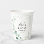 Greenery Eucalyptus Botanisch Vrijgezellenfeest Papieren Bekers (Achterkant)