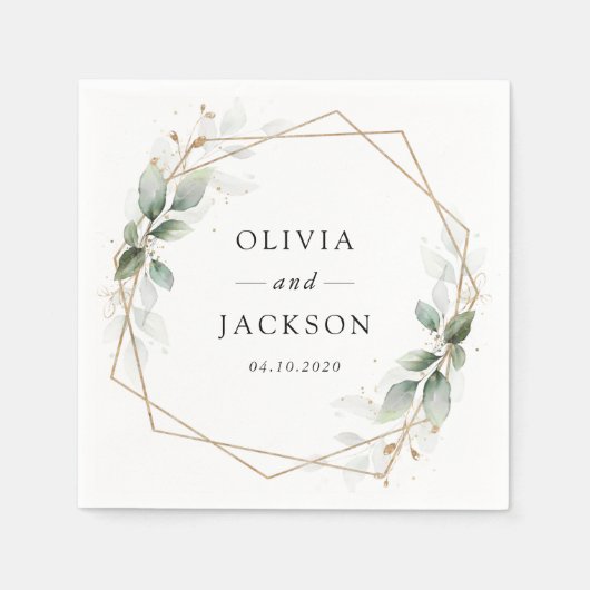 Greenery, Eucalyptus, botanische bruiloft Servet (Voorkant)