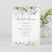 Greenery eucalyptus bridal doucheuitnodiging kaart (Staand voorkant)