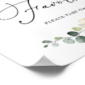Greenery Eucalyptus Bridal Shower Favors Sign Poster (Hoek)