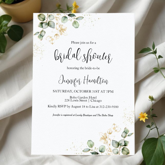 Greenery Eucalyptus Bridal Shower Invitations (Creator heeft geüpload)