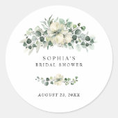 Greenery Eucalyptus Bridal Shower Ronde Sticker (Voorkant)