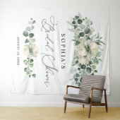 Greenery Eucalyptus Bridal Shower Wandkleed (In Situ (horizontaal))