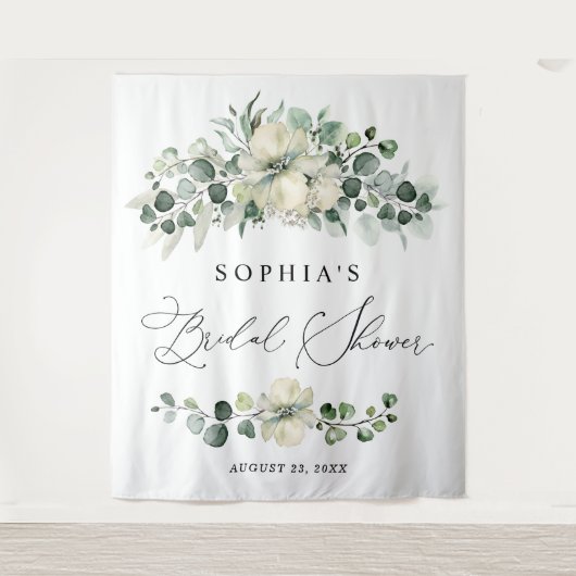 Greenery Eucalyptus Bridal Shower Wandkleed (Voorkant)