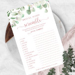 Greenery Eucalyptus Bridal Word Scramble Game Flye Flyer<br><div class="desc">Greenery Eucalyptus Bridal Word Scramble Game Flyer</div>