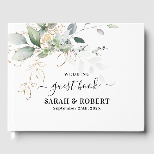 Greenery Eucalyptus bruiloft Guest Book Gastenboek (Voorkant)