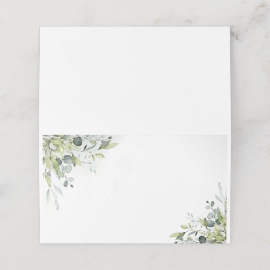 Greenery eucalyptus bruiloft plaatskaartje (Buitenkant ongevouwen)