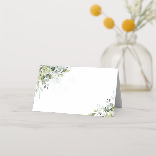 Greenery eucalyptus bruiloft plaatskaartje (Voorkant)