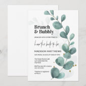 Greenery Eucalyptus Brunch & Bubble Vrijgezellenfe Kaart (Voorkant / Achterkant)