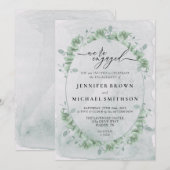 Greenery Eucalyptus Calligraphy Signature Engaged Kaart (Voorkant / Achterkant)