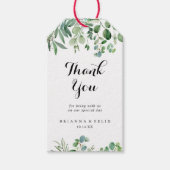 Greenery Eucalyptus Calligraphy Weddenschap Bedank Cadeaulabel (Voorkant)