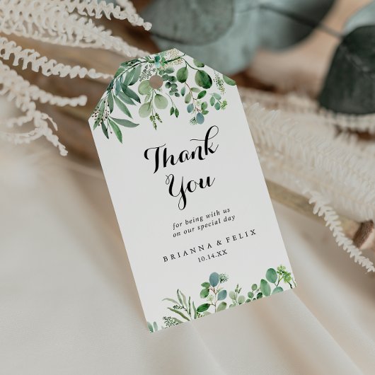 Greenery Eucalyptus Calligraphy Weddenschap Bedank Cadeaulabel