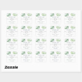 Greenery Eucalyptus Calligraphy Wedding Favor Vierkante Sticker (Vel)