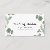 Greenery Eucalyptus Calligraphy Wedding Website Informatiekaartje (Voorkant)