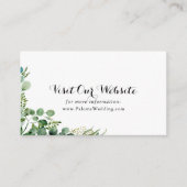 Greenery Eucalyptus Calligraphy Wedding Website Informatiekaartje (Voorkant)