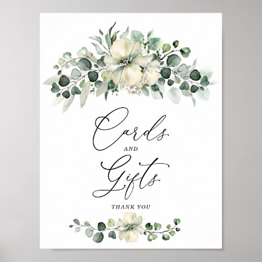 Greenery Eucalyptus Cards & Gifts Sign Poster (Voorkant)