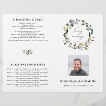 Greenery Eucalyptus Celebration of Life Programme