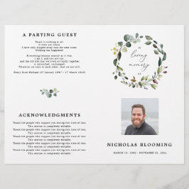 Greenery Eucalyptus Celebration of Life Programme