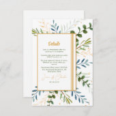 Greenery eucalyptus Classic formal bruiloft Informatiekaartje (Voorkant / Achterkant)