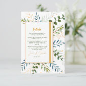Greenery eucalyptus Classic formal bruiloft Informatiekaartje (Staand voorkant)