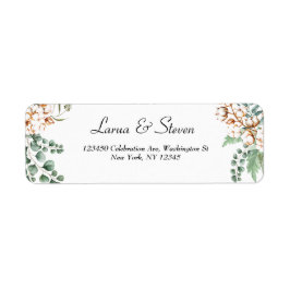 Greenery Eucalyptus Cotton Boho Return Address Etiket