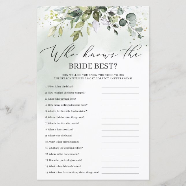 Greenery eucalyptus die het beste spel kent (Voorkant)