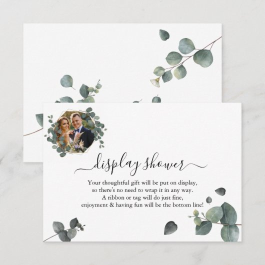 Greenery Eucalyptus Display Bridal Wedding Shower Informatiekaartje (Voorkant / Achterkant)