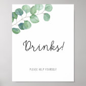 Greenery Eucalyptus - Drinken Poster (Voorkant)