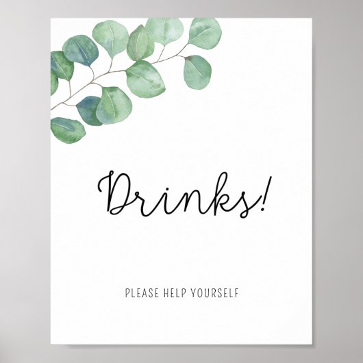 Greenery Eucalyptus - Drinken Poster (Voorkant)