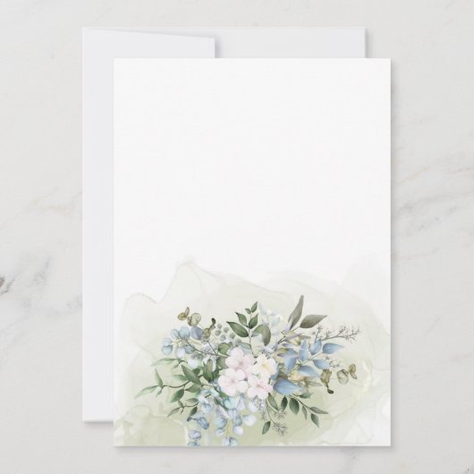 Greenery Eucalyptus Elegant Dusty Rehearsal Dinner Kaart (Achterkant)