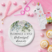 Greenery Eucalyptus Elegant Dusty Rehearsal Dinner Papieren Bordje (Feest)