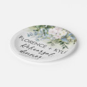 Greenery Eucalyptus Elegant Dusty Rehearsal Dinner Papieren Bordje (Gekanteld)