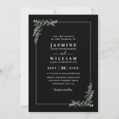Greenery Eucalyptus Elegant Modern QR Code Wedding Kaart (Voorkant)