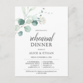 Greenery Eucalyptus Elegant Rehearsal Dinner Uitnodiging Briefkaart (Voorkant)