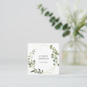 Greenery Eucalyptus Elegant Vierkante Visitekaartje (Staand voorkant)