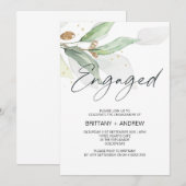 Greenery Eucalyptus Engagement Party nodigt uit Kaart (Voorkant / Achterkant)
