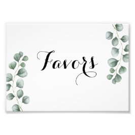 Greenery Eucalyptus Favor Sign Foto Afdruk