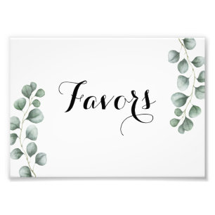 Greenery Eucalyptus Favor Sign Foto Afdruk