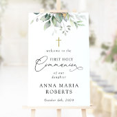 Greenery, Eucalyptus, First Holy Communion Welcome Poster